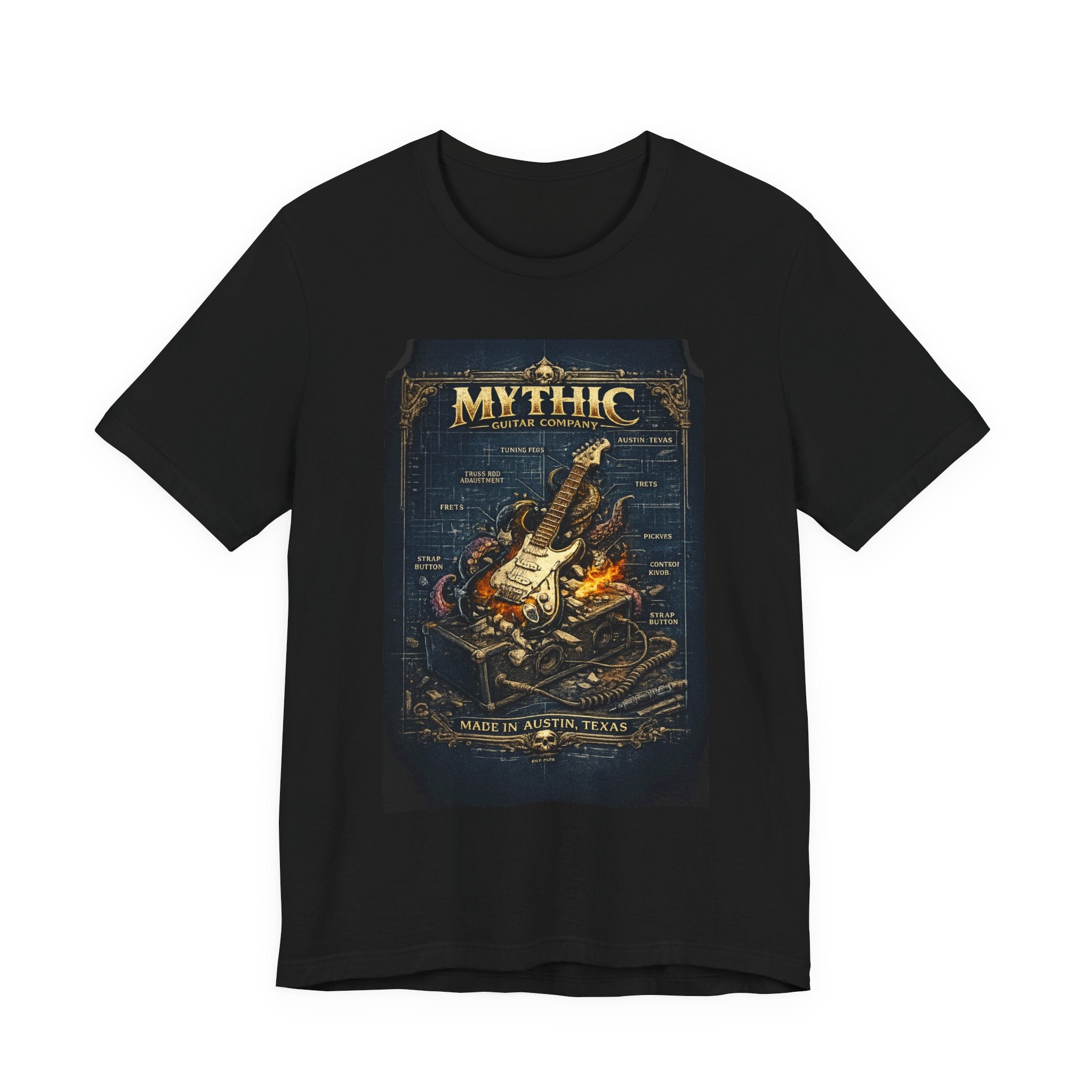 An image of Blueprint Mythic Guitar Co T-shirt
