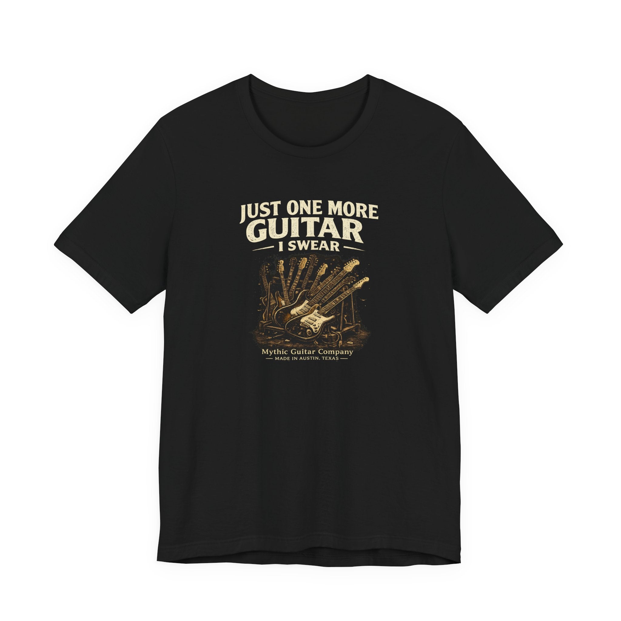 An image of Just One More Guitar, I Swear T-shirt
