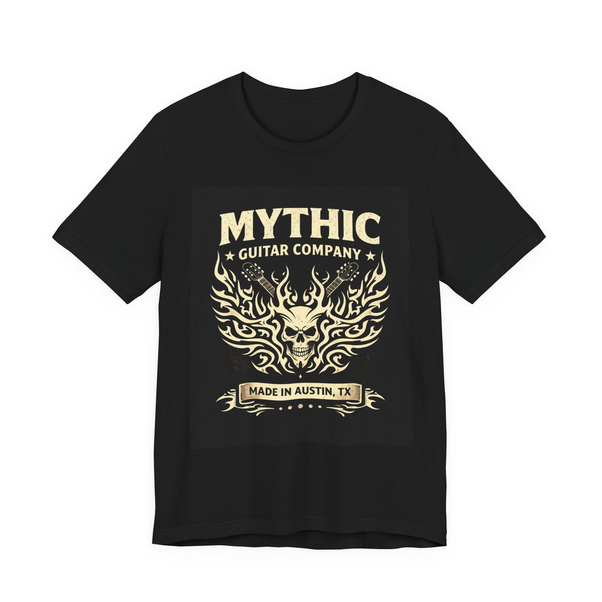 An image of Mythic Guitar Co Skull Tribal T-shirt